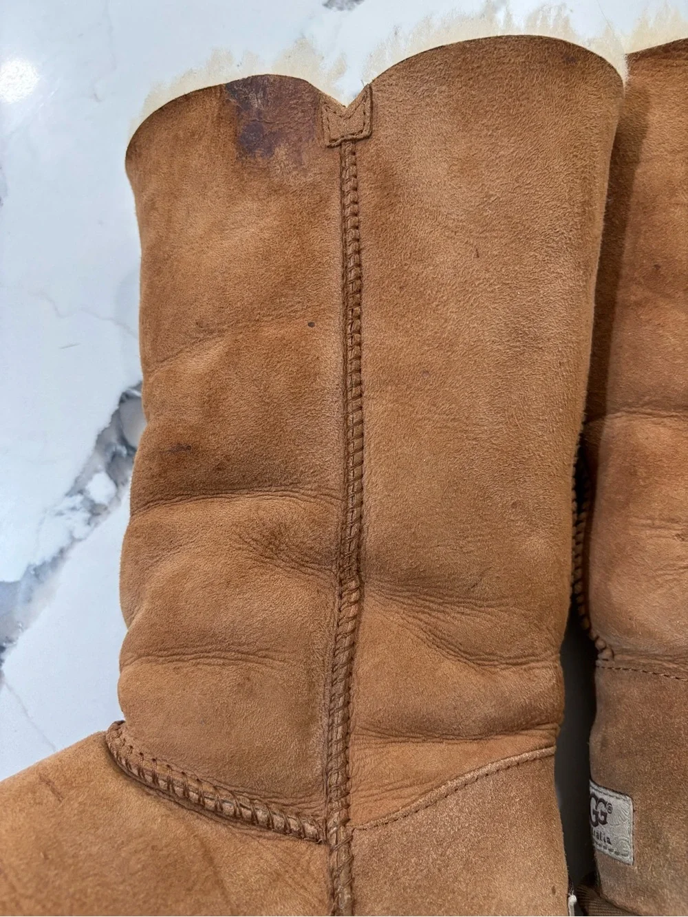 UGG Women's Chestnut Button-Front Sheepskin Mid-Calf Boots